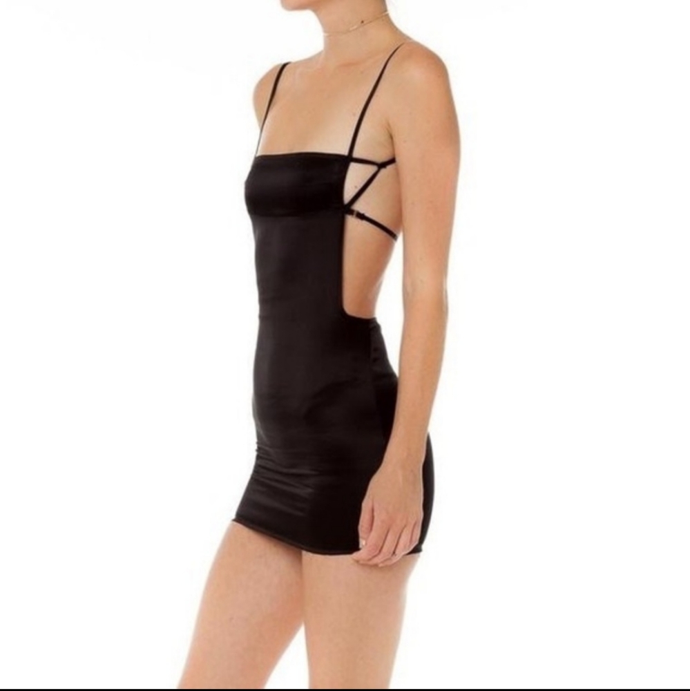Black baby doll spaghetti strap mini dress size small
